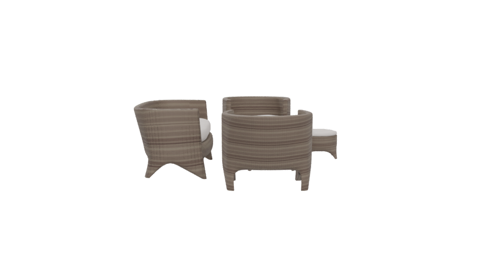 Stylish Outdoor Seating Set 3D - Professional 3D Model Render 5