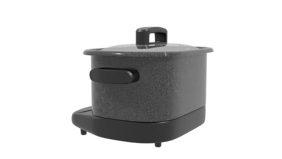 Stylish Electric Cooking Pot 3D Model - Professional 3D Model Render 3