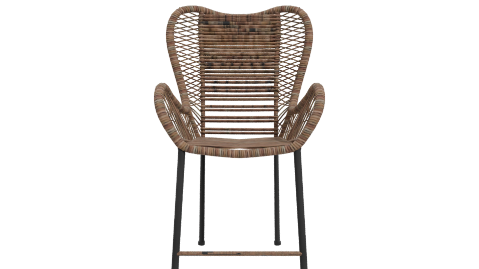 Modern Rattan Bar Chair 3D - Professional 3D Model Render 11