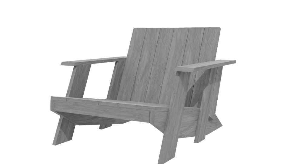 Stylish Outdoor Wooden Lounge Chair - Professional 3D Model Render 12