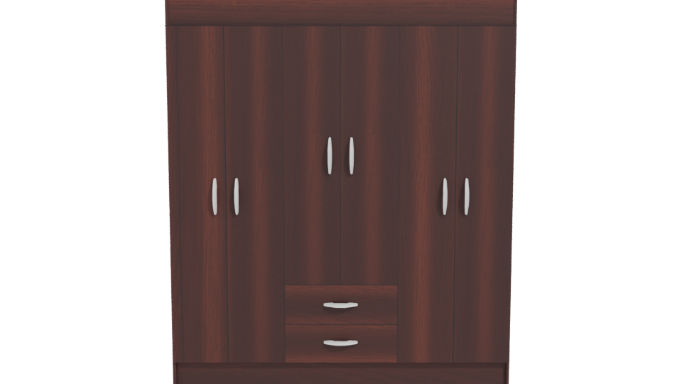 Stylish Wooden Wardrobe Model - Professional 3D Model Render 11