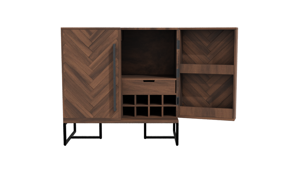 Rustic Wood Cabinet 3D Model - Professional 3D Model Render 11