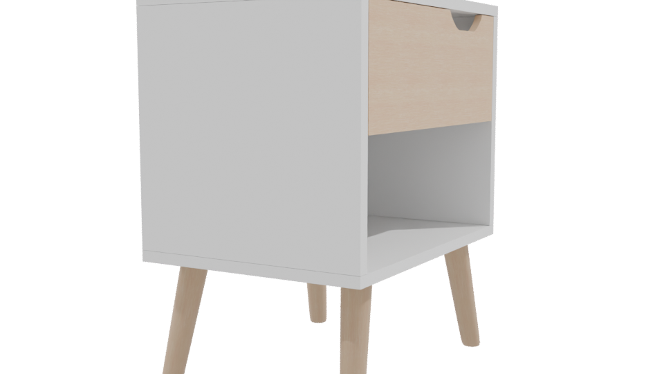 Minimalist Wooden Nightstand 3D Model - Professional 3D Model Render 9