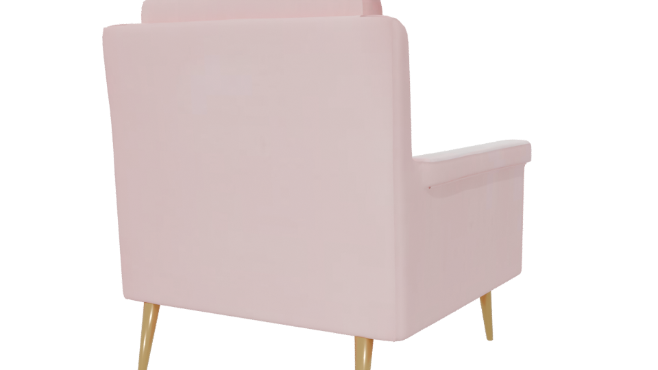 Stylish Pink Accent Chair 3D - Professional 3D Model Render 6