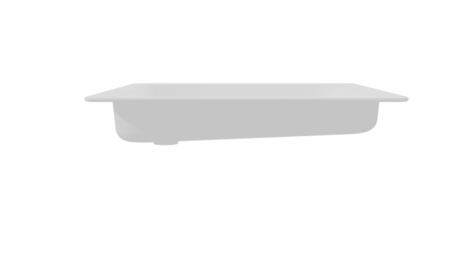 Square Enamel Bath Sink 3D - Professional 3D Model Render 8