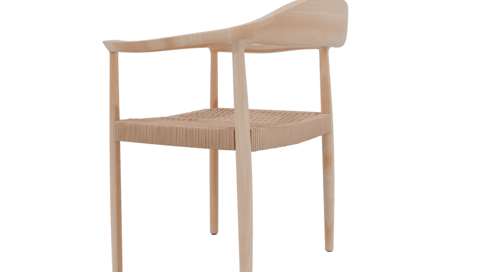 Stylish Minimalist Wooden Chair - Professional 3D Model Render 3