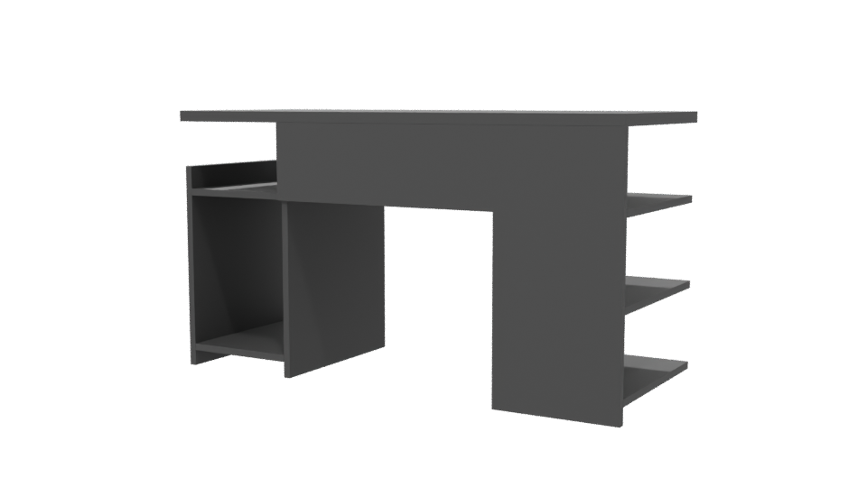 Black Gaming Desk Model 3D - Professional 3D Model Render 6