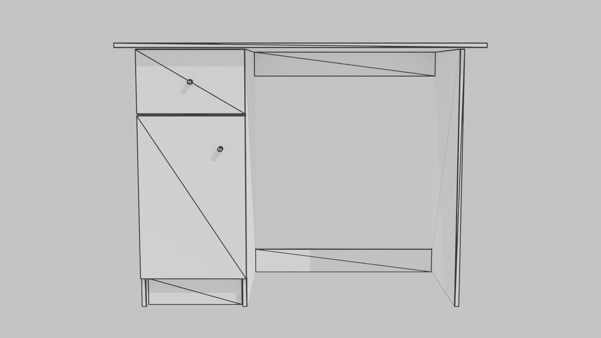 Modern Wooden Office Desk 3D - Professional 3D Model Render 10