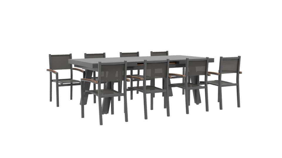 Elegant Outdoor Dining Set 3D - Professional 3D Model Render 4