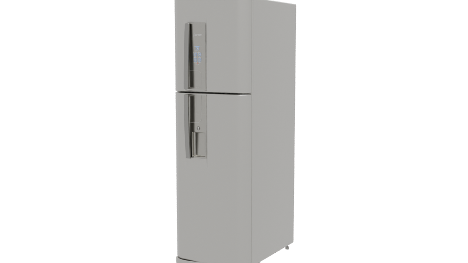 Elegant Stainless Steel Refrigerator Model - Professional 3D Model Render 12