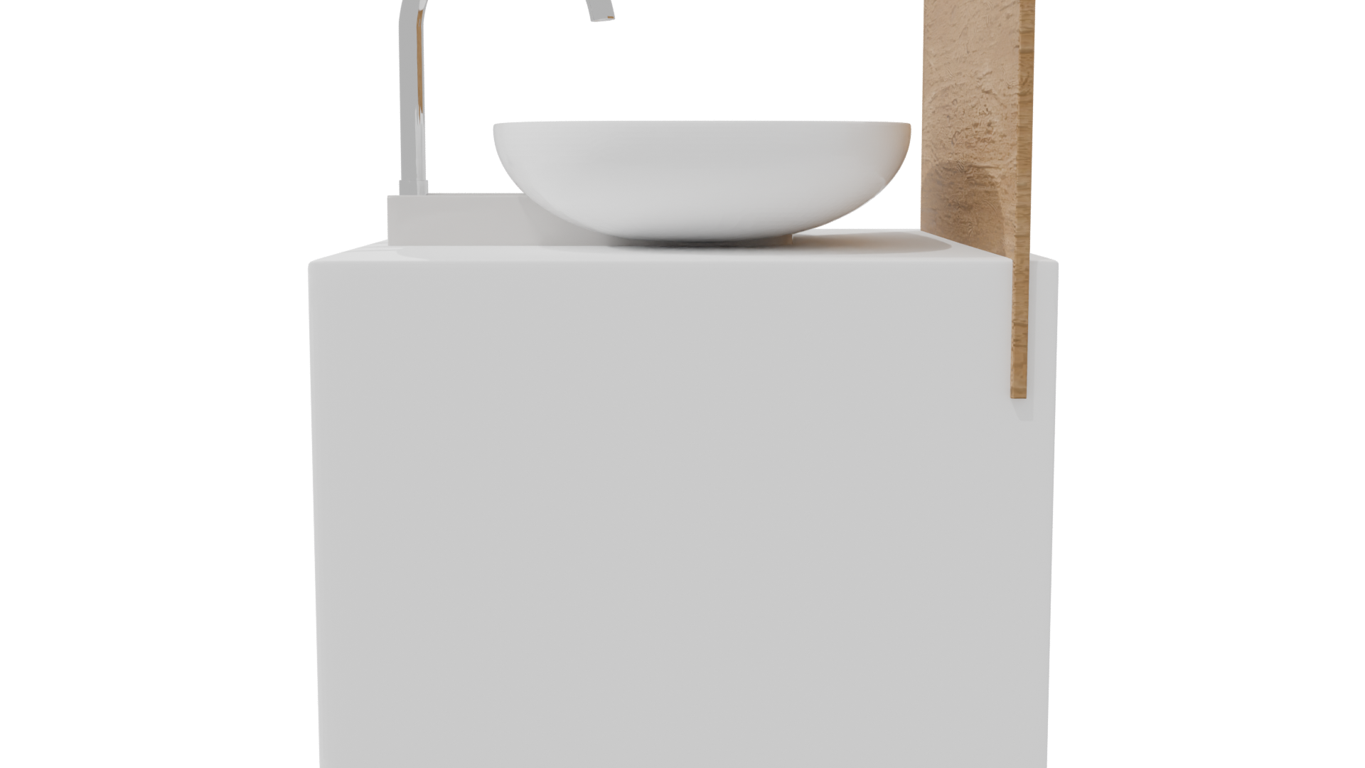Minimalist Wooden Bathroom Sink - Professional 3D Model Render 8