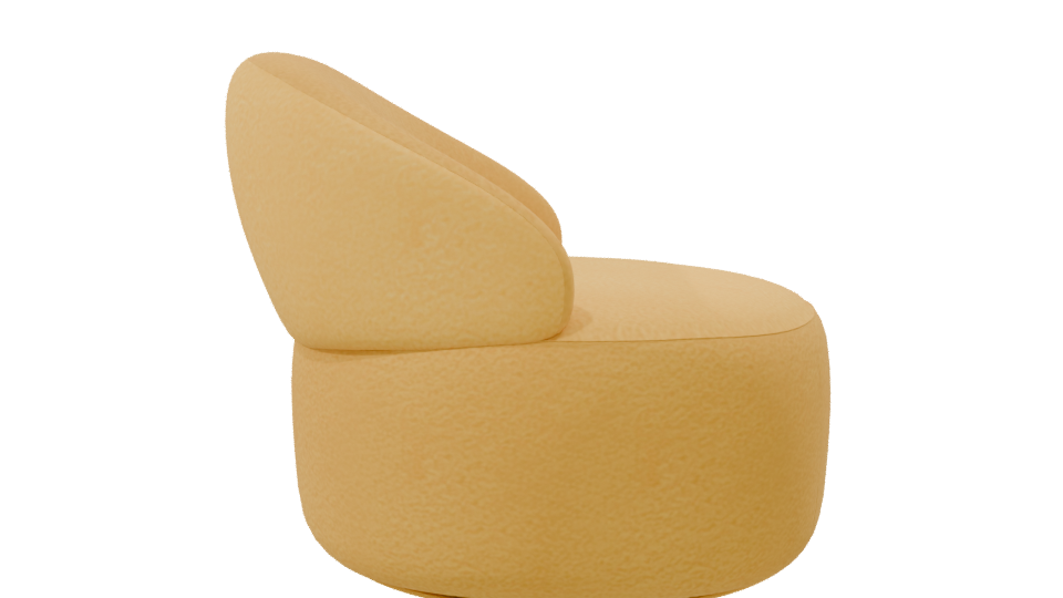 Stylized Yellow Lounge Chair 3D - Professional 3D Model Render 8