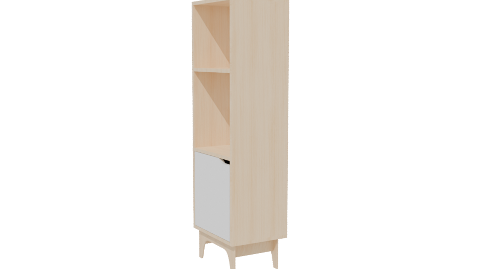 Minimalist Wooden Shelf Unit - Professional 3D Model Render 13