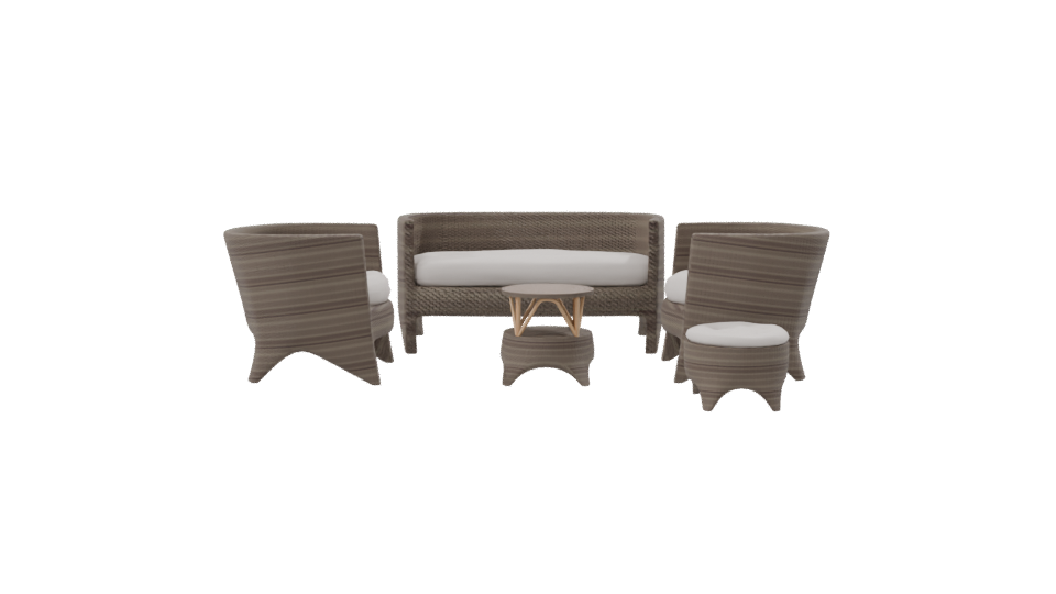 Stylish Outdoor Seating Set 3D - Professional 3D Model Render 8