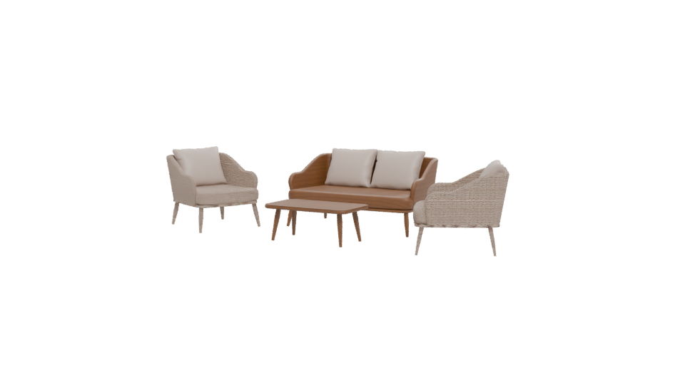 Elegant Modern Outdoor Furniture Set 3D Model - Professional 3D Model Render 12