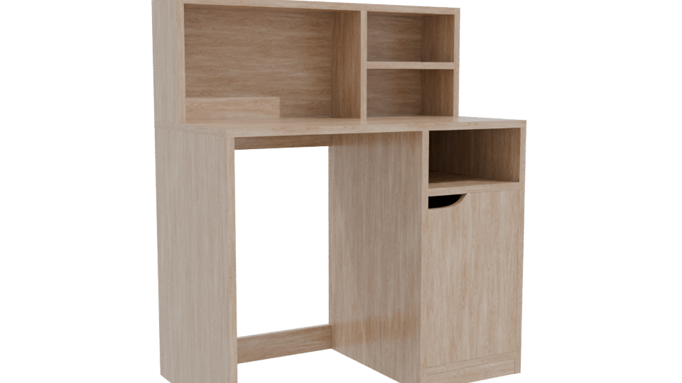 Minimalist Wooden Desk Model - Professional 3D Model Render 10