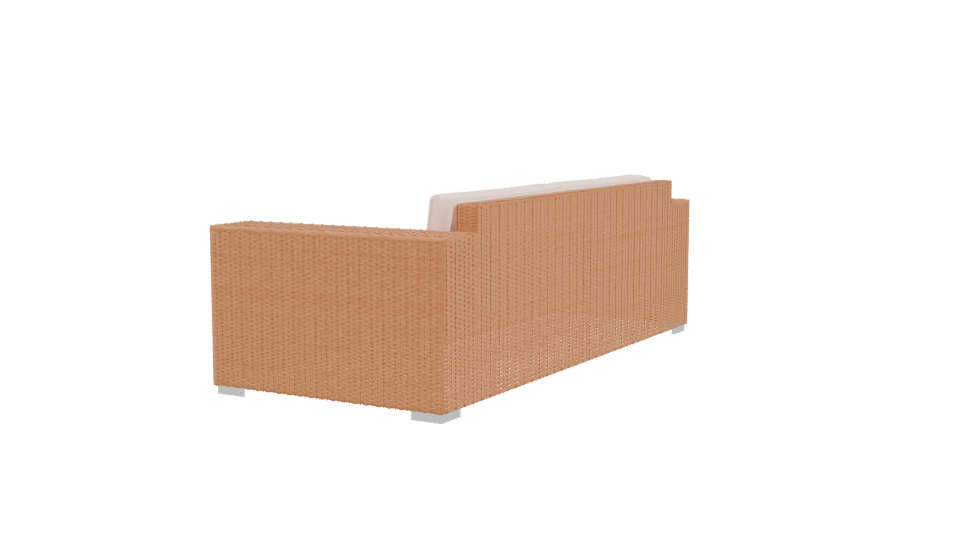 Stylish Outdoor Rattan Sofa 3D Model - Professional 3D Model Render 3