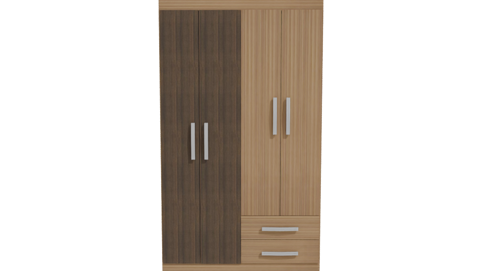 Stylish Wooden Wardrobe Model - Professional 3D Model Render 11