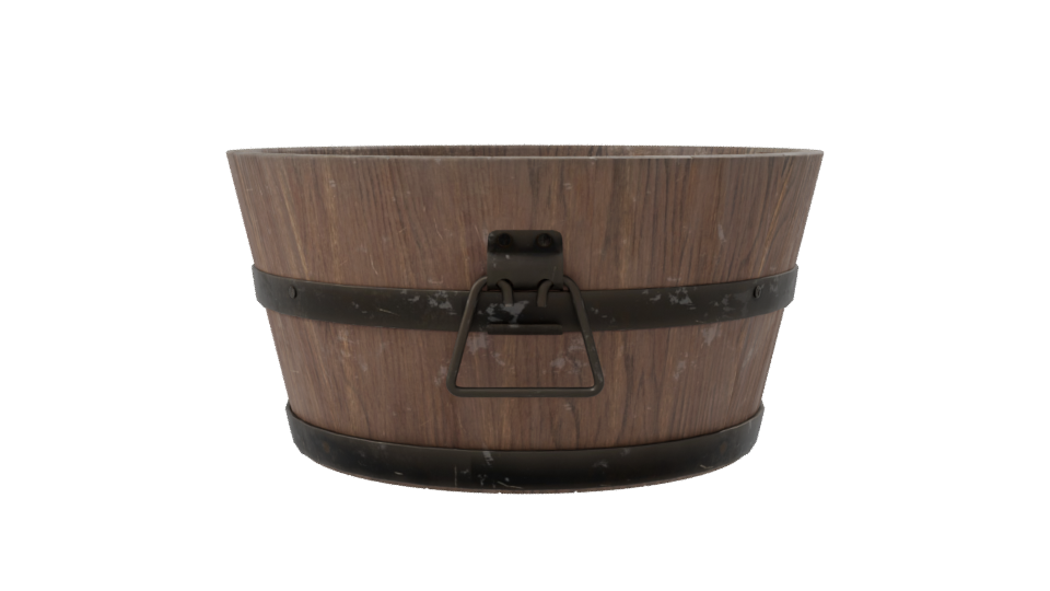 Rustic Wooden Bucket Model - Professional 3D Model Render 8