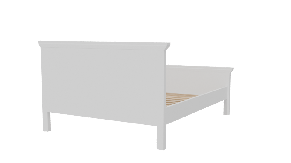 Stylish Wooden Bed Frame 3D - Professional 3D Model Render 6