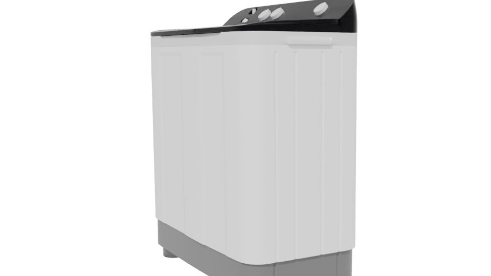 Compact Twin Tub Washing Machine 3D - Professional 3D Model Render 13