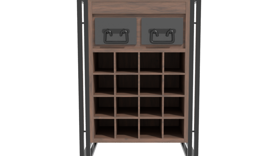Rustic Wooden Storage Unit 3D - Professional 3D Model Render 11