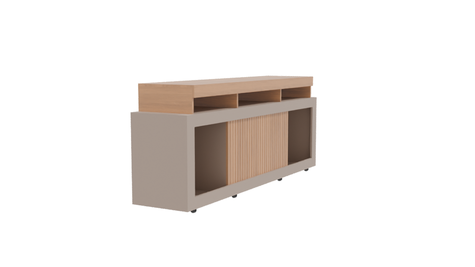 Contemporary Wooden Storage Console 3D Model - Professional 3D Model Render 9