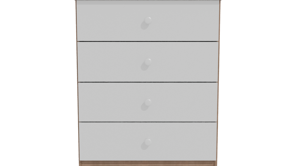 Contemporary Four-Drawer Storage Chest 3D Model - Professional 3D Model Render 11