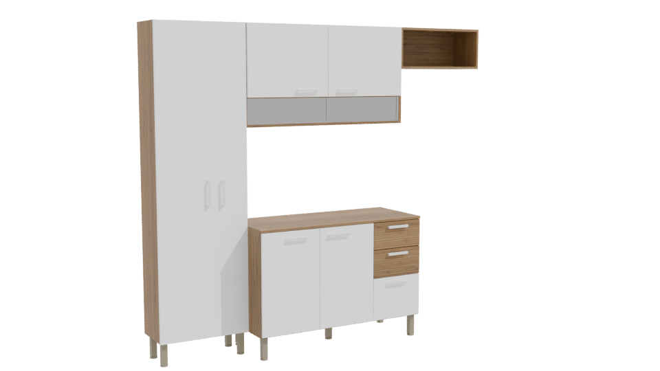 Contemporary Wooden Cabinet Set 3D - Professional 3D Model Render 10