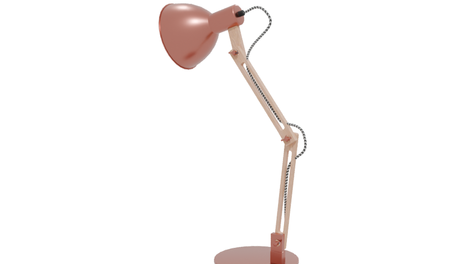 Elegant Copper Desk Lamp 3D - Professional 3D Model Render 12