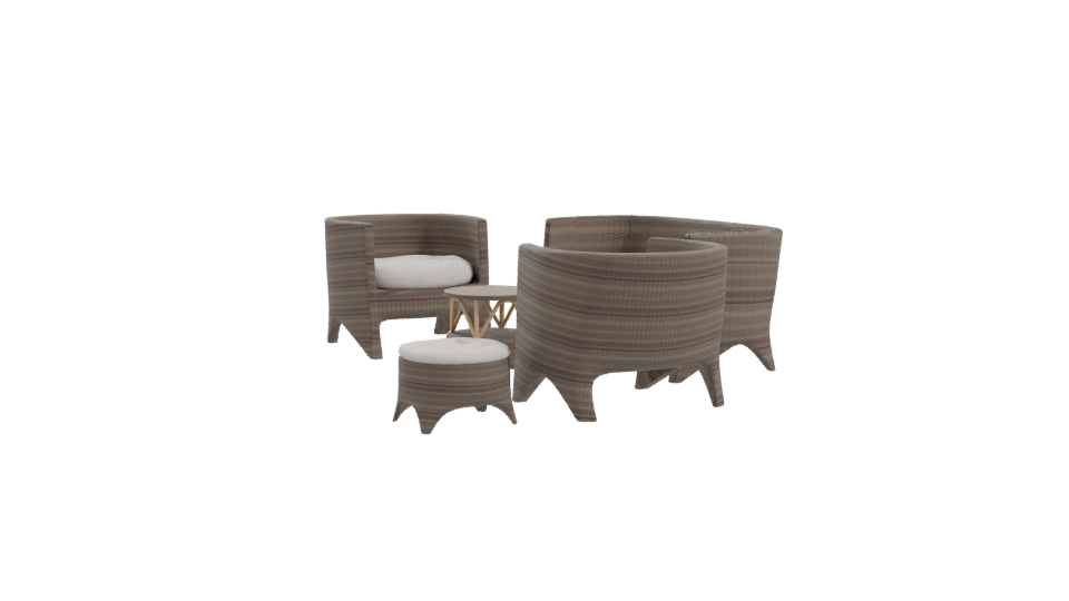Stylish Outdoor Seating Set 3D - Professional 3D Model Render 10