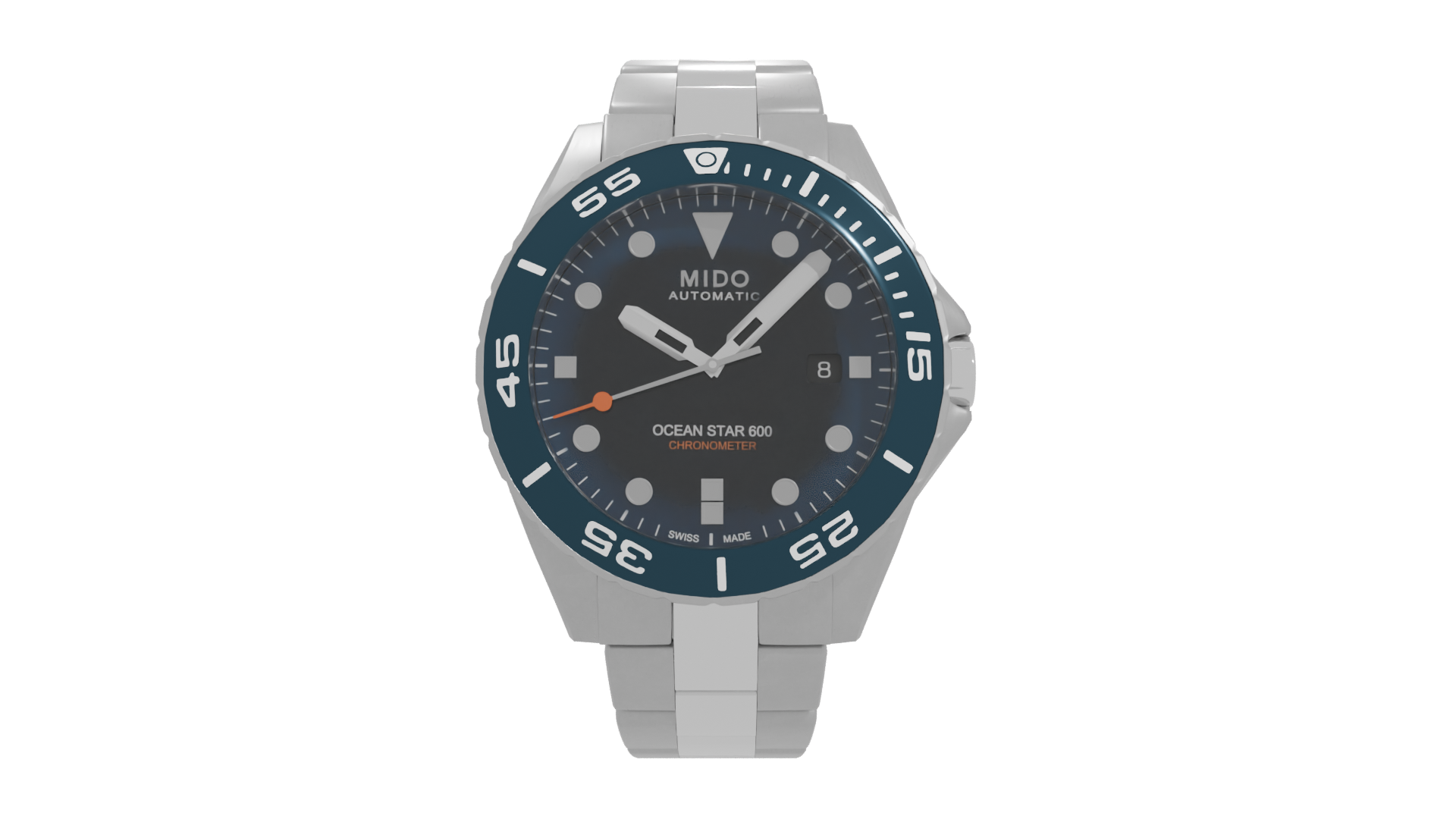 Stylish Automatic Diver's Watch 3D - Professional 3D Model Render 11