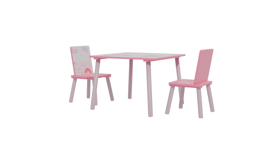 Charming Kids' Table and Chair Set 3D Model - Professional 3D Model Render 12