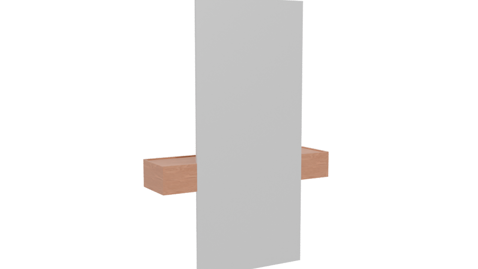 Minimalist Wooden Shelf Mirror Model - Professional 3D Model Render 4