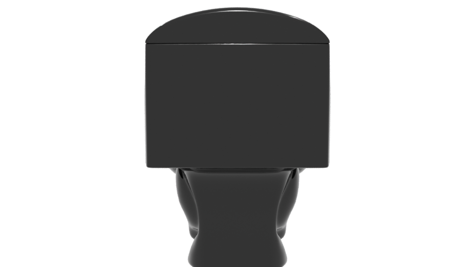 Modern Black One-Piece Toilet 3D - Professional 3D Model Render 5