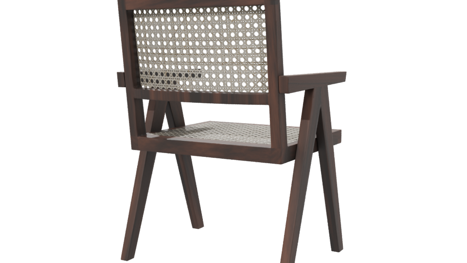 Stylish Wooden Armchair 3D Model - Professional 3D Model Render 6