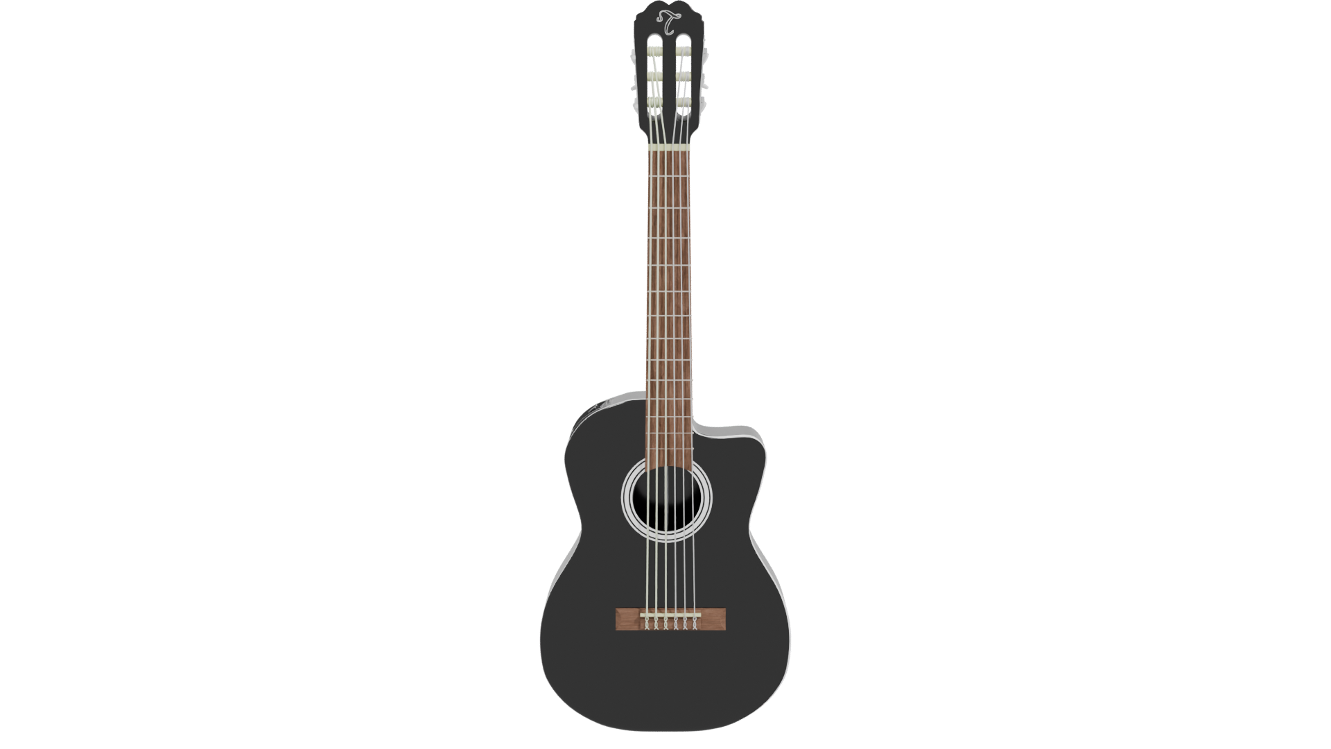 Stylish Black Acoustic Guitar 3D Model - Professional 3D Model Render 11