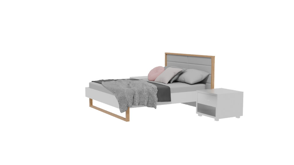 Stylish Modern Bed Set 3D Model - Professional 3D Model Render 13