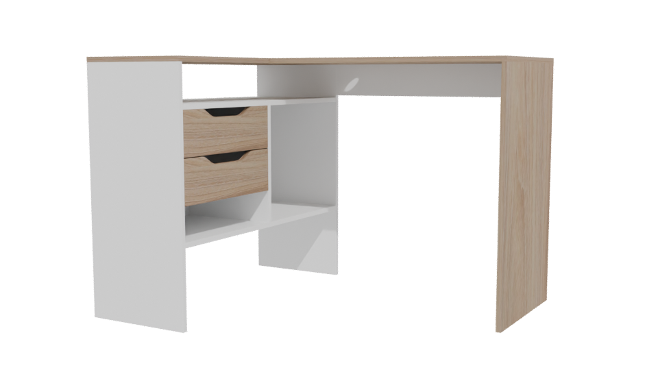 Stylish L-Shaped Desk Model - Professional 3D Model Render 12