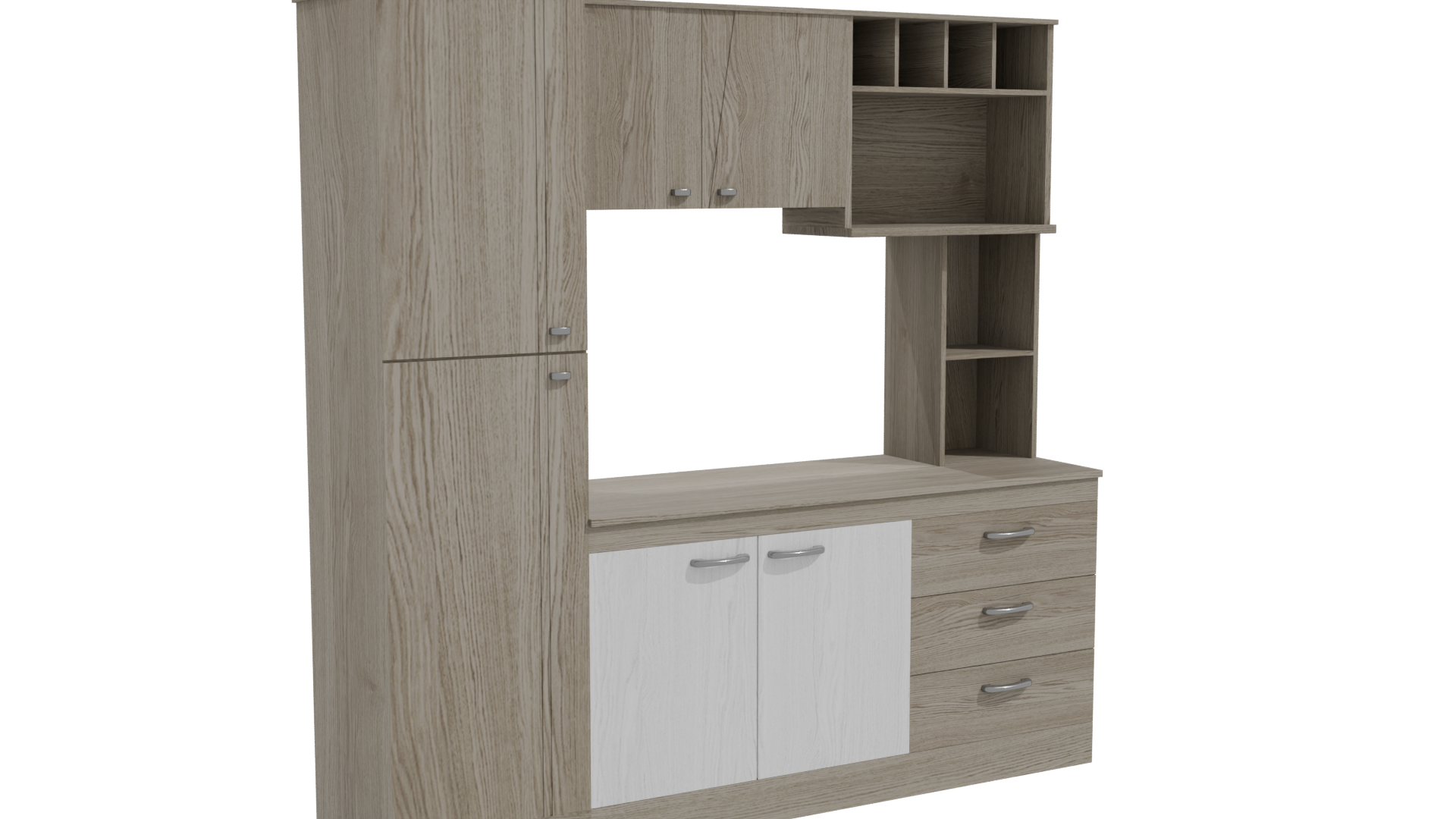 Stylish Wooden Cabinet Model - Professional 3D Model Render 10