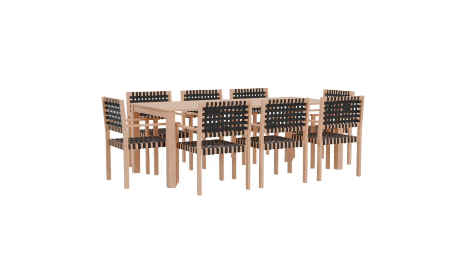 Stylish Dining Table Set 3D - Professional 3D Model Render 4