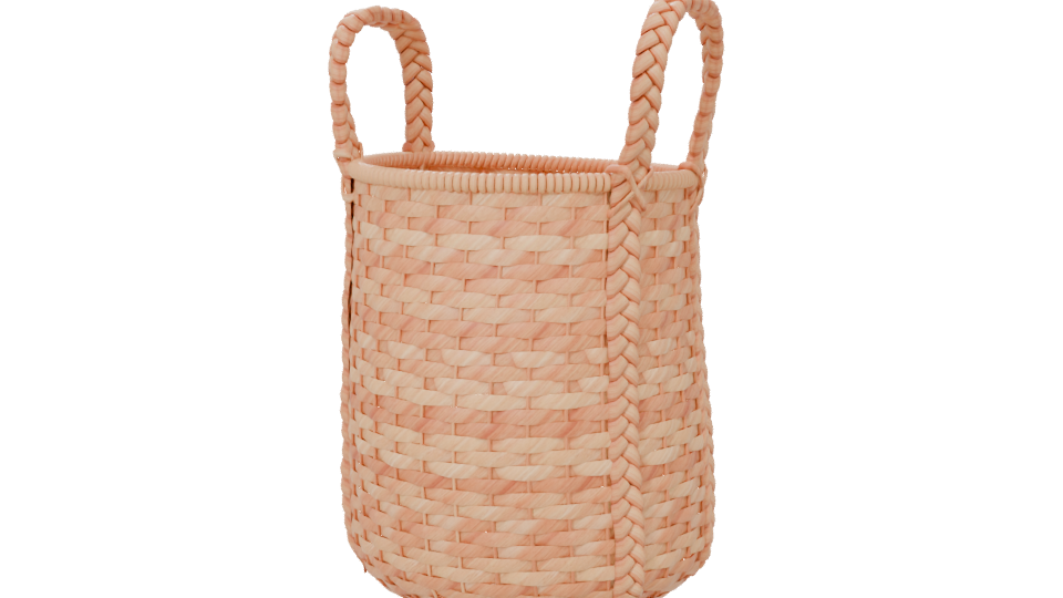Stylish Handmade Woven Storage Basket 3D Model - Professional 3D Model Render 6