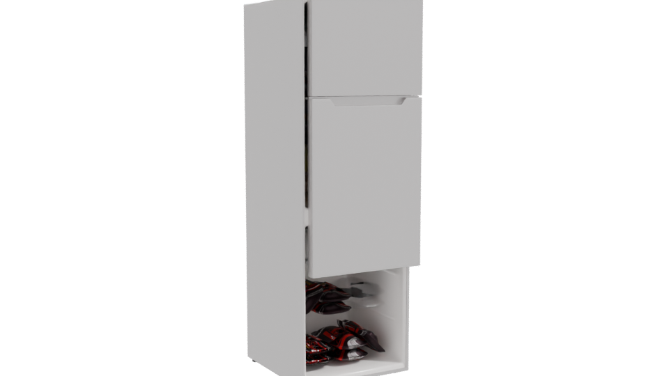 Sleek Stainless Steel Refrigerator 3D Model - Professional 3D Model Render 10
