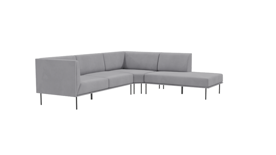 Marcelo Grey Sectional Sofa 3D - Professional 3D Model Render 9