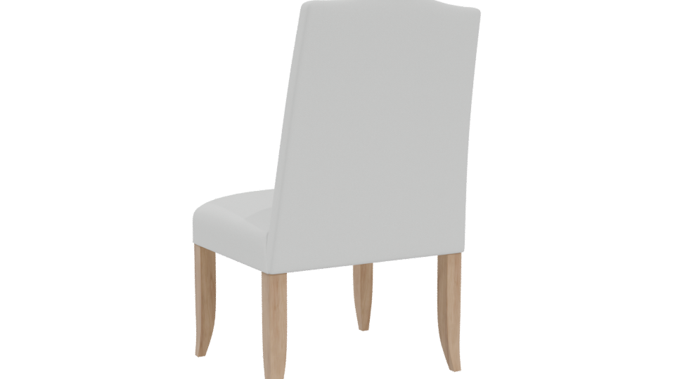Elegant White Dining Chair Model - Professional 3D Model Render 4