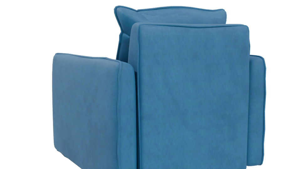 Stylish Modern Fabric Armchair 3D Model - Professional 3D Model Render 4