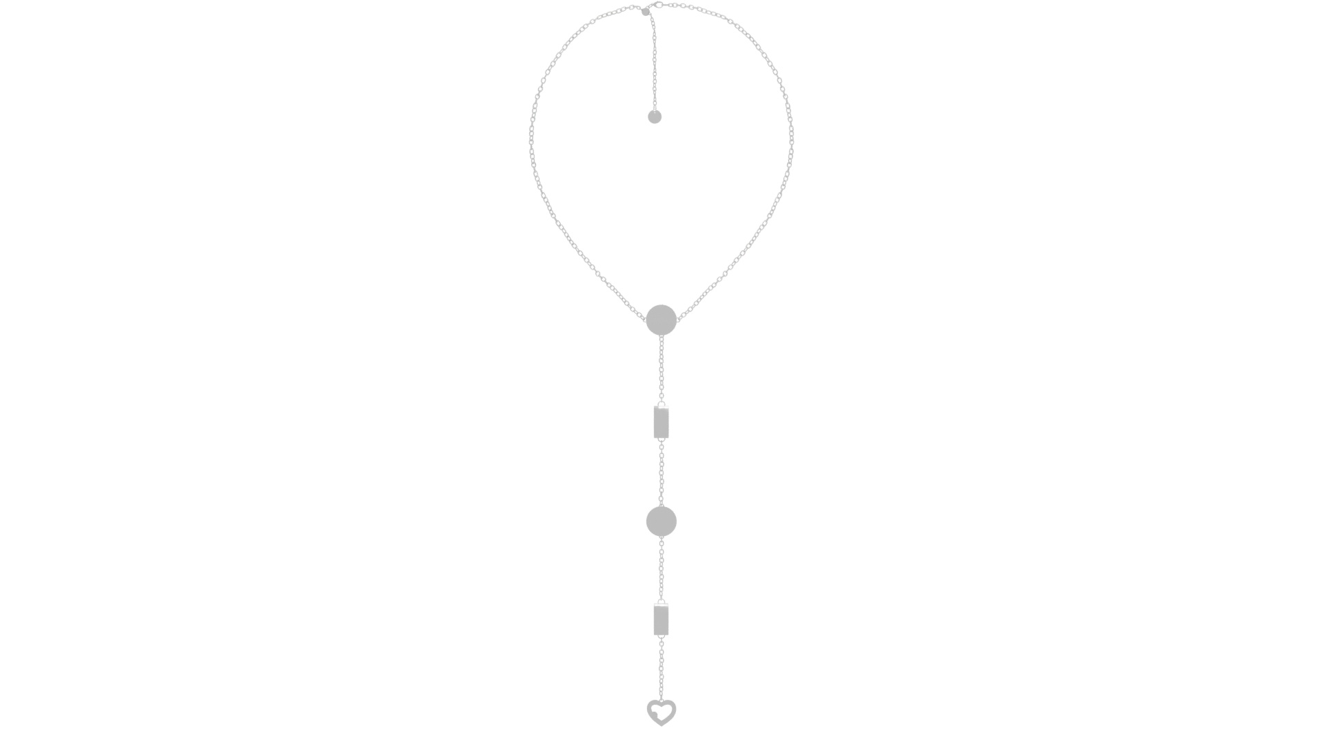 Stylish Silver Necklace 3D Model - Professional 3D Model Render 5