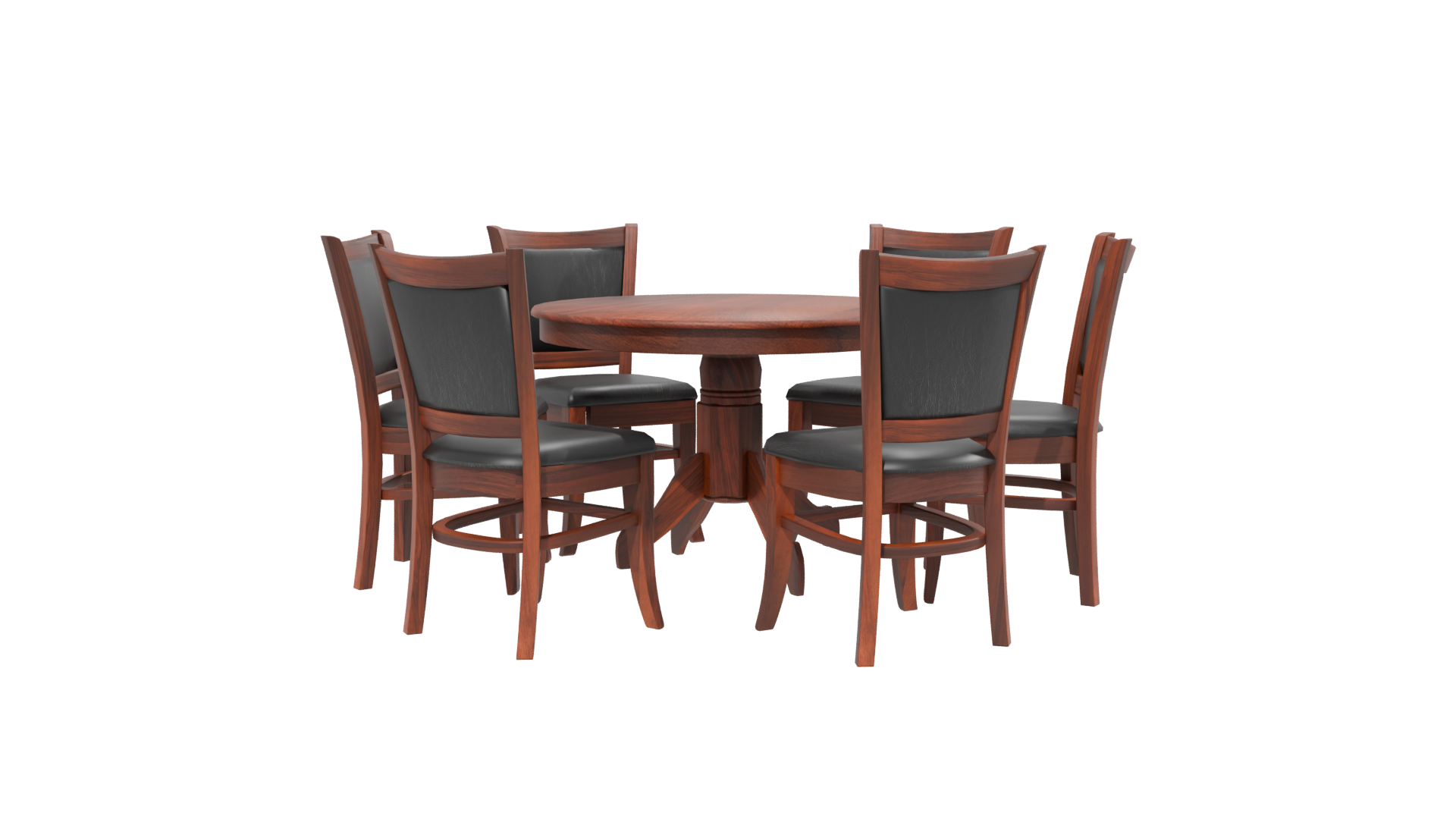 Elegant Wooden Dining Set 3D Model - Professional 3D Model Render 13