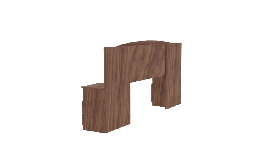 Contemporary Wooden Desk Model - Professional 3D Model Render 3