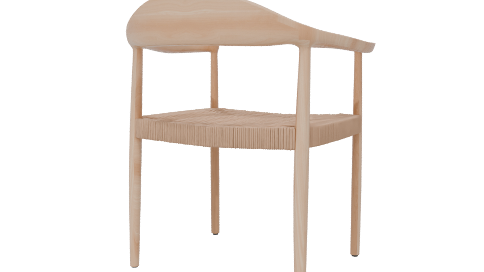 Stylish Minimalist Wooden Chair - Professional 3D Model Render 6